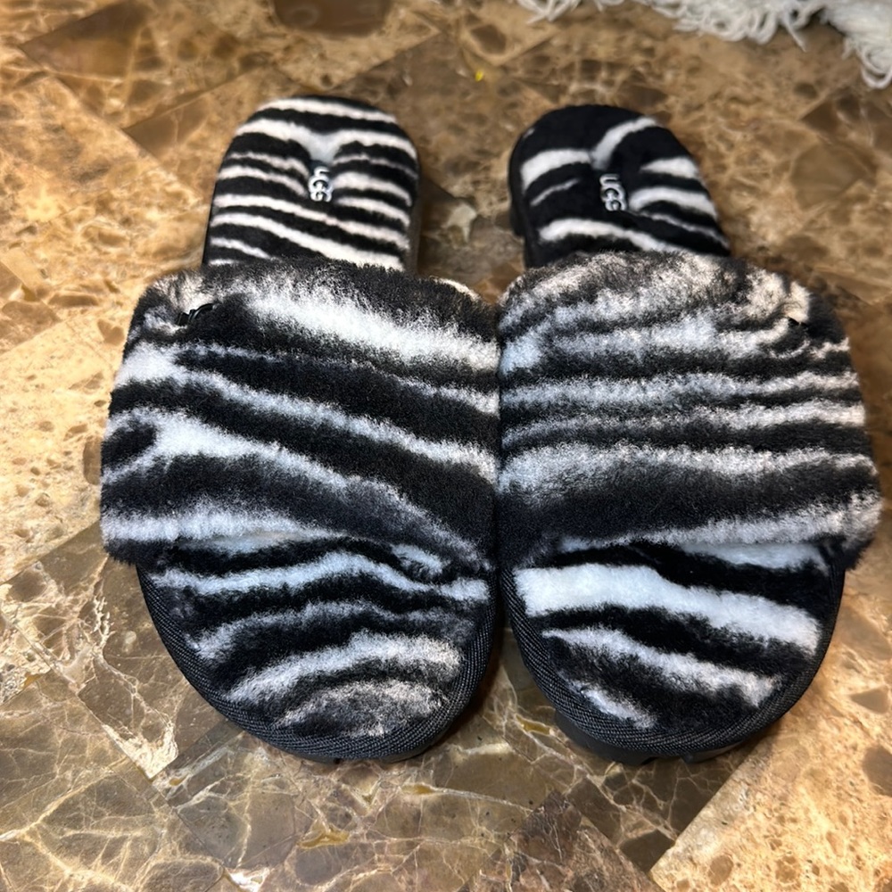 UGG Cozette zebra slippers